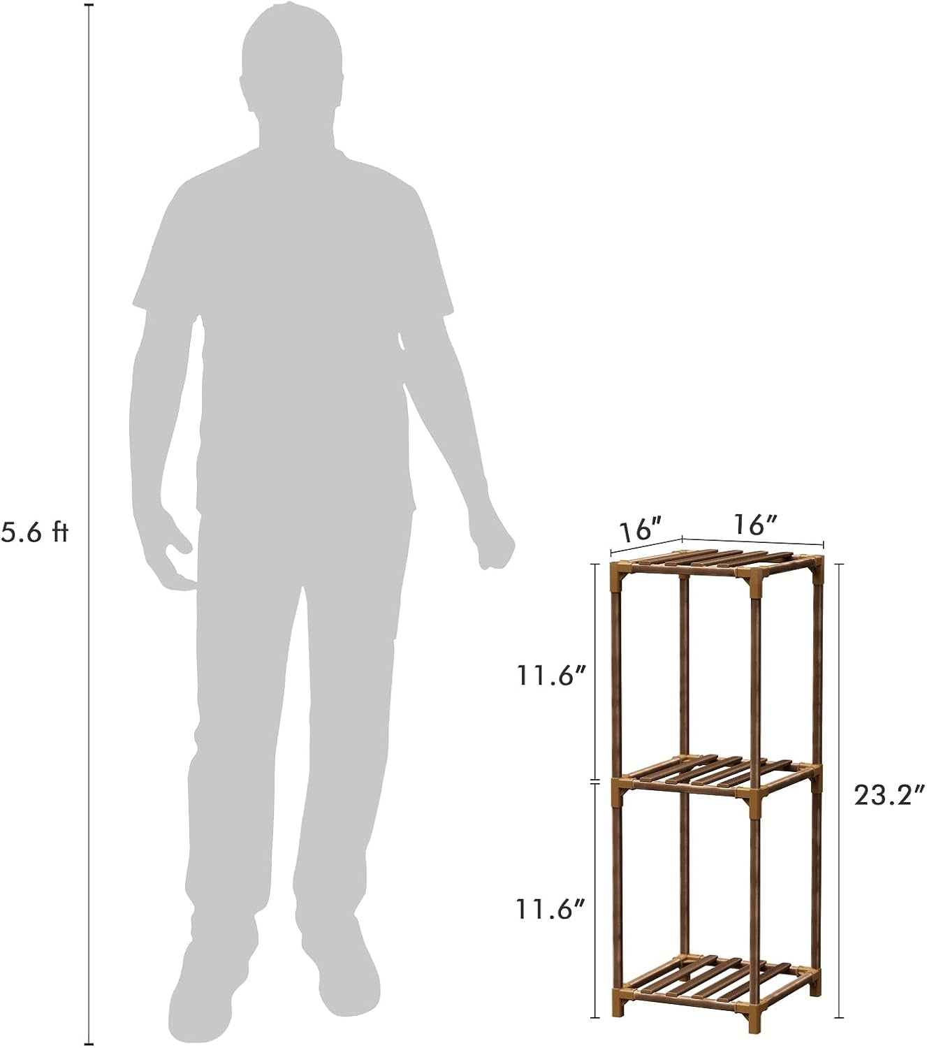 Wood Plant Stand Indoor, Outdoor for Multiple Plants, Tiered Plant Shelf Table Plant Pot Stand for Living Room, Patio, Balcony