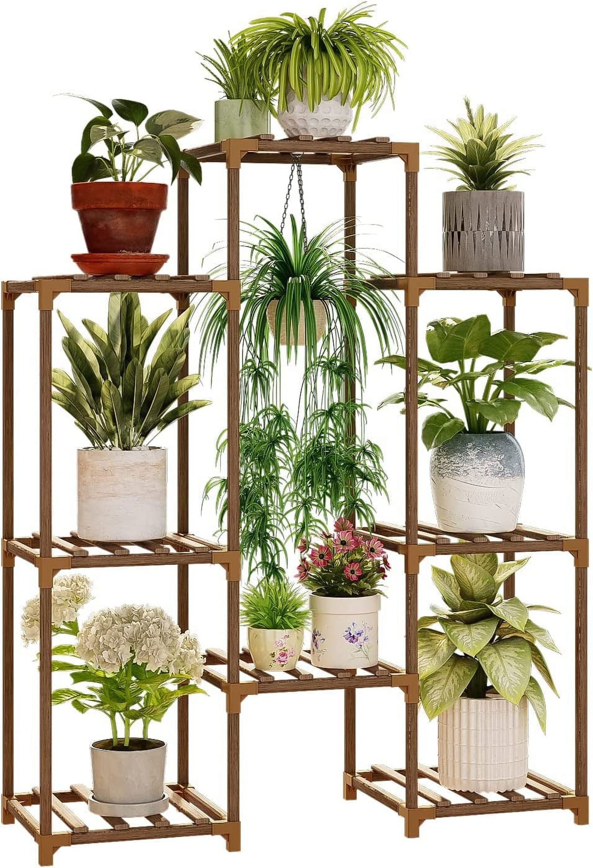 Outdoor Plant Stand Indoor Plant Rack Plant Shelf Wood Outdoor Tiered Plant Shelf for Multiple Plants Ladder Plant Holder