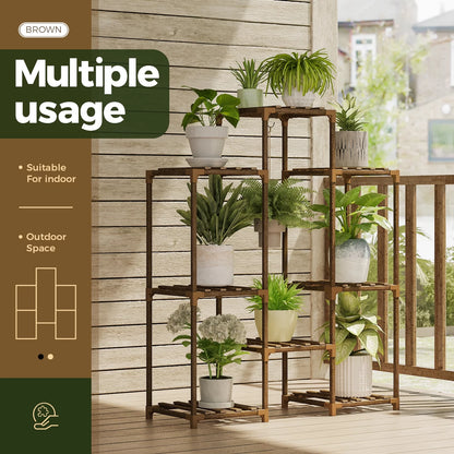 Outdoor Plant Stand Indoor Plant Rack Plant Shelf Wood Outdoor Tiered Plant Shelf for Multiple Plants Ladder Plant Holder