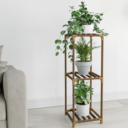 Wood Plant Stand Indoor, Outdoor for Multiple Plants, Tiered Plant Shelf Table Plant Pot Stand for Living Room, Patio, Balcony